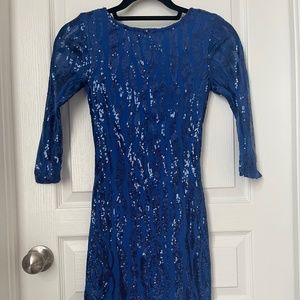 Sequin backless mini dress